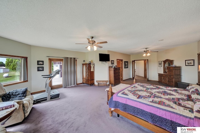 40798 US Highway 6, Cambridge, NE 69022 - carpeted bedroom with a textured ceiling and ceiling fan