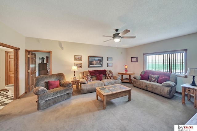 40798 US Highway 6, Cambridge, NE 69022 - living room featuring light colored carpet and a ceiling fan