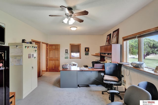 40798 US Highway 6, Cambridge, NE 69022 - home office with a ceiling fan and light colored carpet