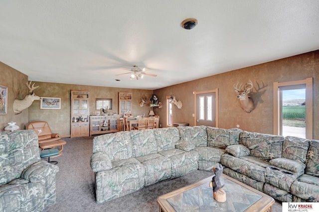 40798 US Highway 6, Cambridge, NE 69022 - living area featuring carpet and ceiling fan