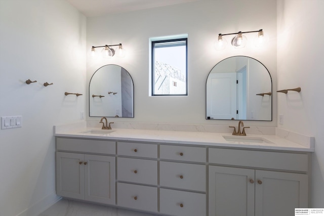 11019 N 166th St, Bennington, NE 68007 - full bathroom with double vanity and baseboards