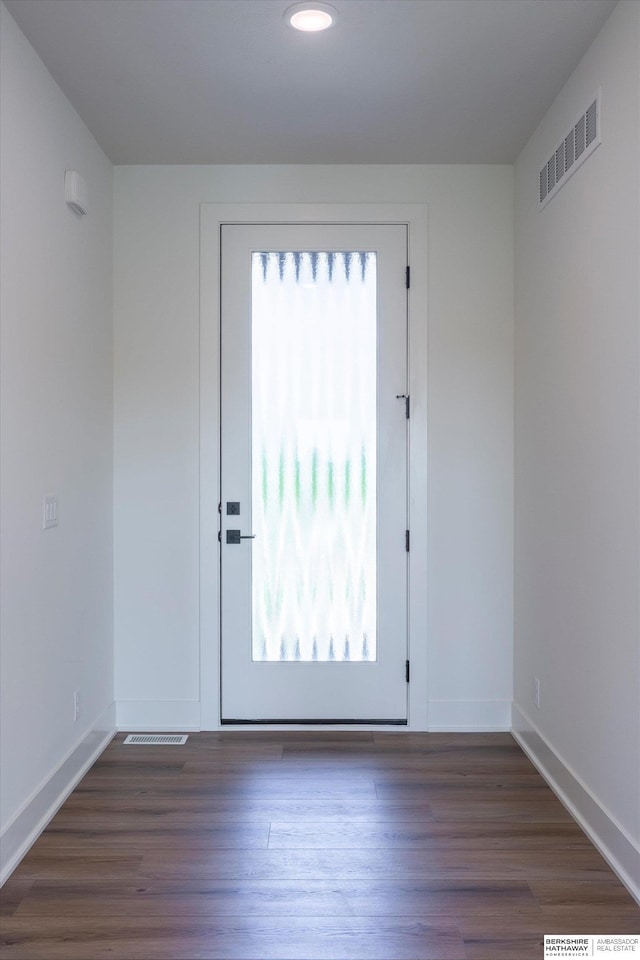 11019 N 166th St, Bennington, NE 68007 - entryway with plenty of natural light, wood finished floors, recessed lighting, and baseboards