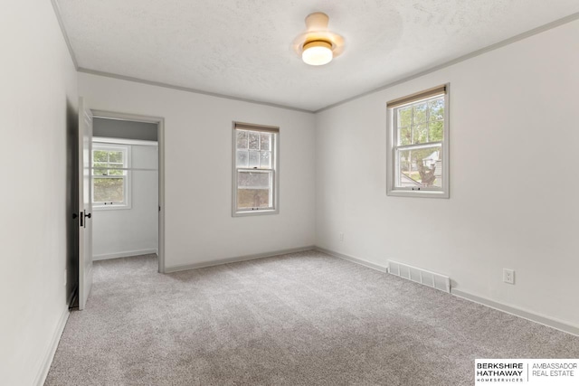 2035 N 50th St, Omaha, NE 68104 - empty room with carpet floors, plenty of natural light, crown molding, baseboards, and a textured ceiling