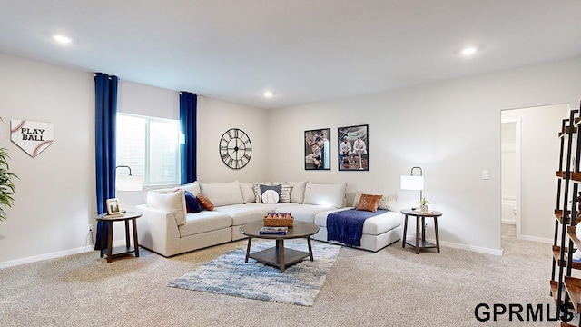 5415 N 188th St, Elkhorn, NE 68022 - carpeted living room with recessed lighting and baseboards