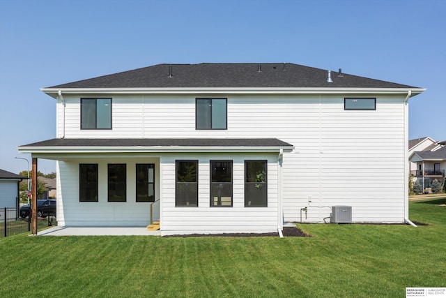 6617 S 214th St, Omaha, NE 68022 - back of house with a yard, a patio, and central AC unit