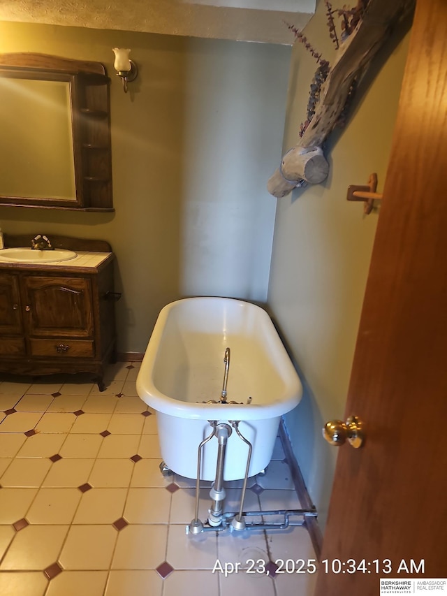 15911 S 234th St, Gretna, NE 68028 - full bathroom with a freestanding bath, vanity, and tile patterned floors