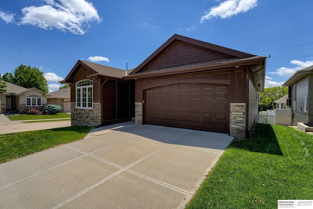 18855 Mason Plz, Omaha, NE 68022 - single story home with stone siding and a garage