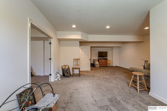 18855 Mason Plz, Omaha, NE 68022 - living area featuring carpet, recessed lighting, and baseboards