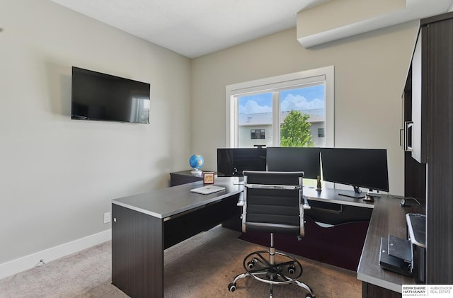 20956 Pine Cir, Elkhorn, NE 68022 - office area with dark colored carpet and baseboards