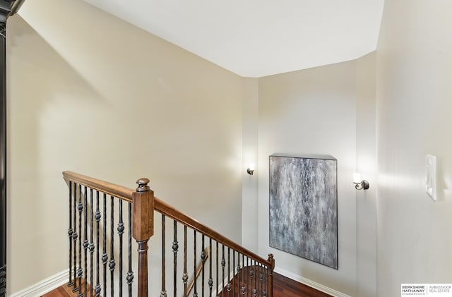 2025 S 189th Cir, Omaha, NE 68130 - stairway featuring wood finished floors and baseboards