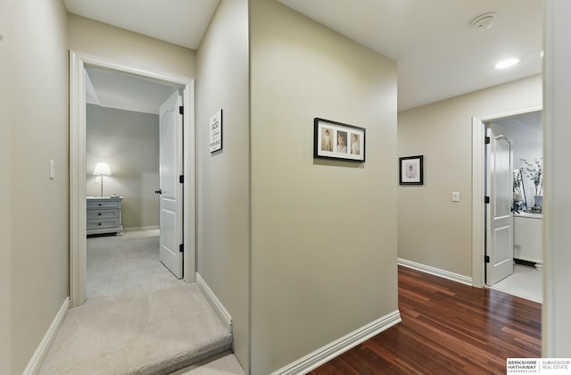 2025 S 189th Cir, Omaha, NE 68130 - hallway featuring baseboards and wood finished floors