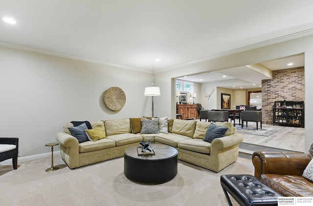 2025 S 189th Cir, Omaha, NE 68130 - living area featuring ornamental molding, recessed lighting, and baseboards