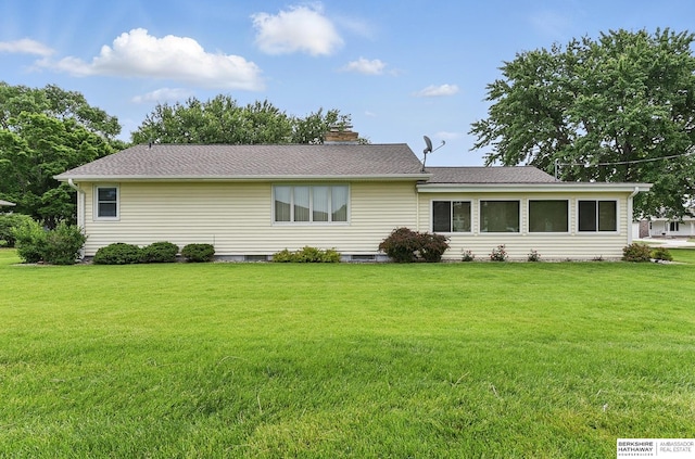 2417 Fairway Dr, Fremont, NE 68025 - single story home with a front lawn and a chimney