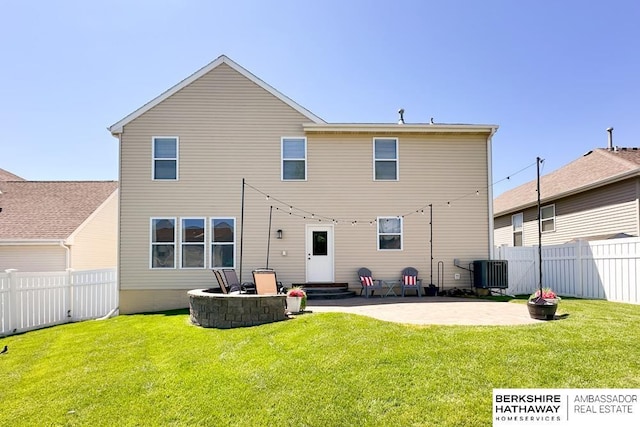 18914 C St, Omaha, NE 68130 - back of property with a patio area and central AC unit