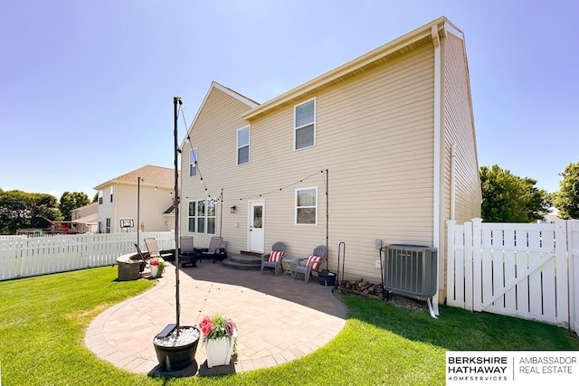 18914 C St, Omaha, NE 68130 - rear view of property with central air condition unit, a patio, and a gate
