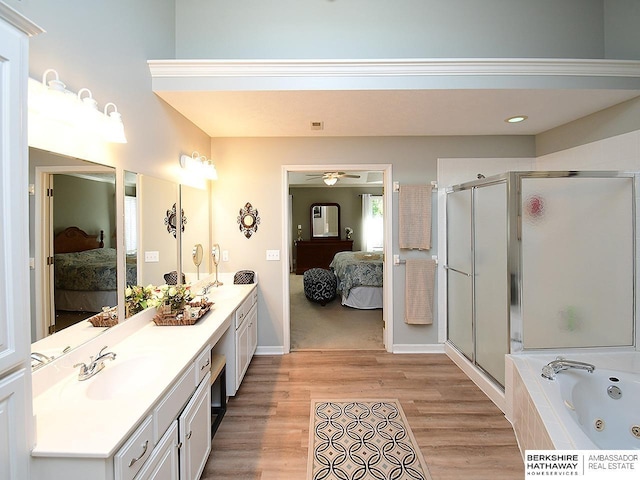 5103 N 140th St, Omaha, NE 68164 - bathroom with ensuite bath, a shower stall, double vanity, and a tub with jets