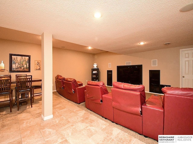 5103 N 140th St, Omaha, NE 68164 - home theater with recessed lighting and a textured ceiling