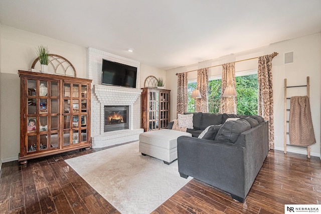 2221 S 181st Cir, Omaha, NE 68130 - living area with hardwood / wood-style floors and a fireplace