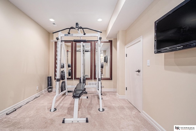 2221 S 181st Cir, Omaha, NE 68130 - workout room featuring carpet and recessed lighting