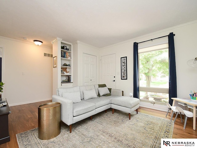 4219 Browning St, Lincoln, NE 68516 - living area with ornamental molding and wood finished floors