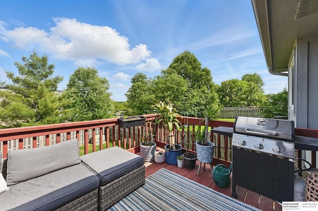 4019 N 147th St, Omaha, NE 68116 - wooden terrace featuring area for grilling
