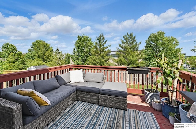 4019 N 147th St, Omaha, NE 68116 - wooden deck featuring outdoor lounge area