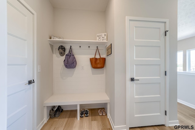 18403 Greenleaf St, Omaha, NE 68136 - mudroom with light wood-type flooring and baseboards