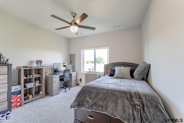 18403 Greenleaf St, Omaha, NE 68136 - bedroom with light colored carpet and ceiling fan