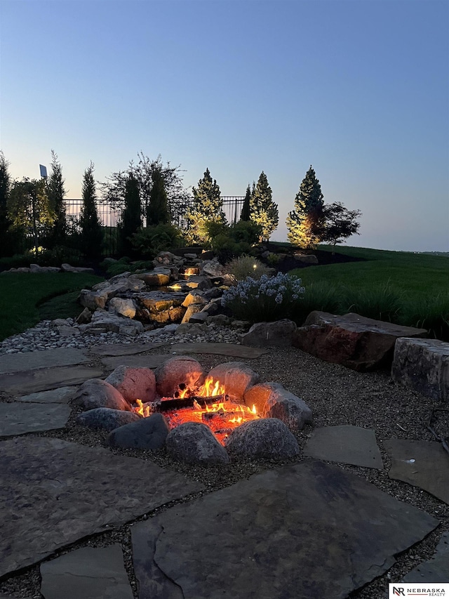 10425 S 110th St, Papillion, NE 68046 - view of yard with an outdoor fire pit