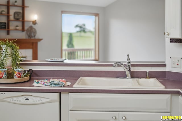 5665 I Rd, Nebraska City, NE 68410 - kitchen featuring dishwasher, a sink, and white cabinetry