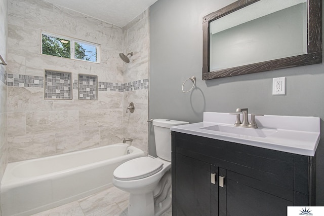3810 Corby St, Omaha, NE 68111 - full bathroom featuring toilet, washtub / shower combination, and vanity