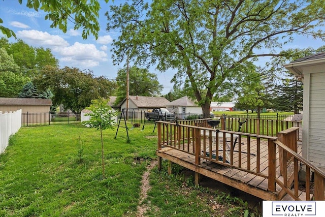 453 W 4th St, Wahoo, NE 68066 - view of yard featuring a wooden deck