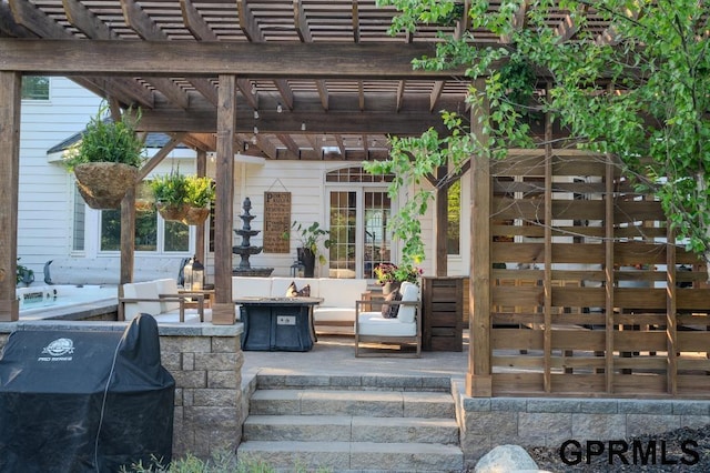 15931 Yates St, Omaha, NE 68116 - view of patio featuring a pergola