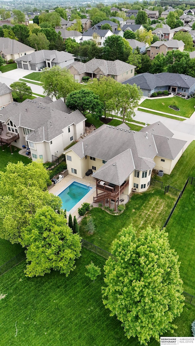 14906 Hanover St, Bennington, NE 68007 - aerial view of residential area with a pool area