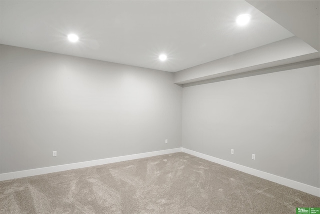 2273 N 38th Ave, Omaha, NE 68111 - finished below grade area featuring baseboards, recessed lighting, and carpet flooring