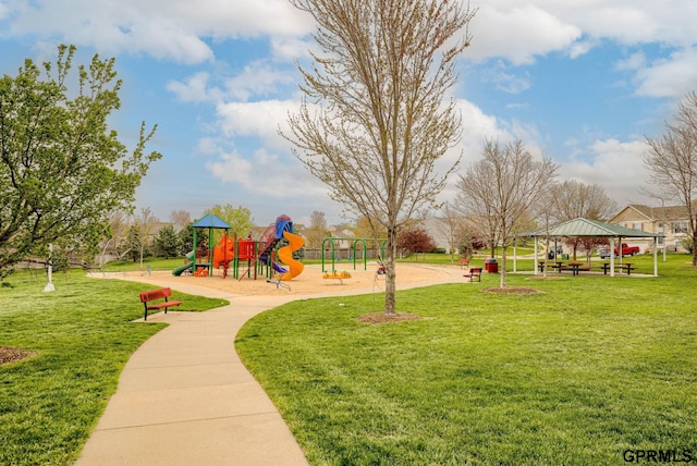 15614 Redwood St, Omaha, NE 68136 - community play area featuring a gazebo and a lawn