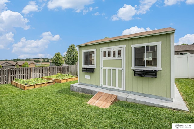 7423 N 139th Ave, Omaha, NE 68142 - view of shed with a vegetable garden