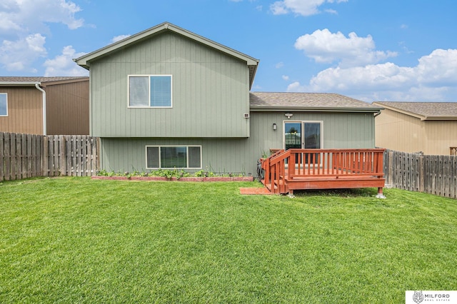 7423 N 139th Ave, Omaha, NE 68142 - back of house featuring a wooden deck and a shingled roof