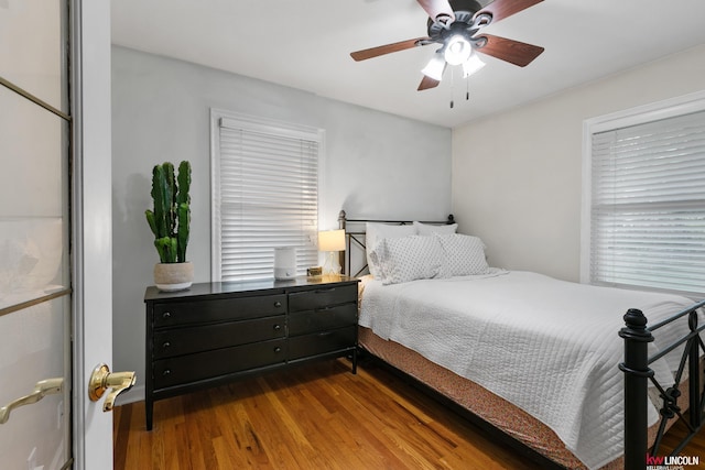 3920 Randolph St, Lincoln, NE 68510 - bedroom with wood finished floors and ceiling fan