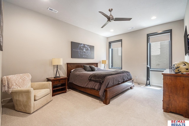 1520 S 218th St, Elkhorn, NE 68022 - bedroom featuring light carpet, recessed lighting, ceiling fan, and baseboards
