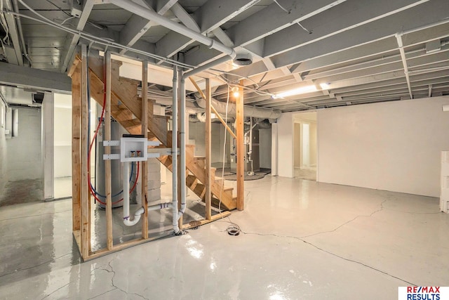 4709 Cuming St, Omaha, NE 68132 - unfinished below grade area with stairs and heating unit