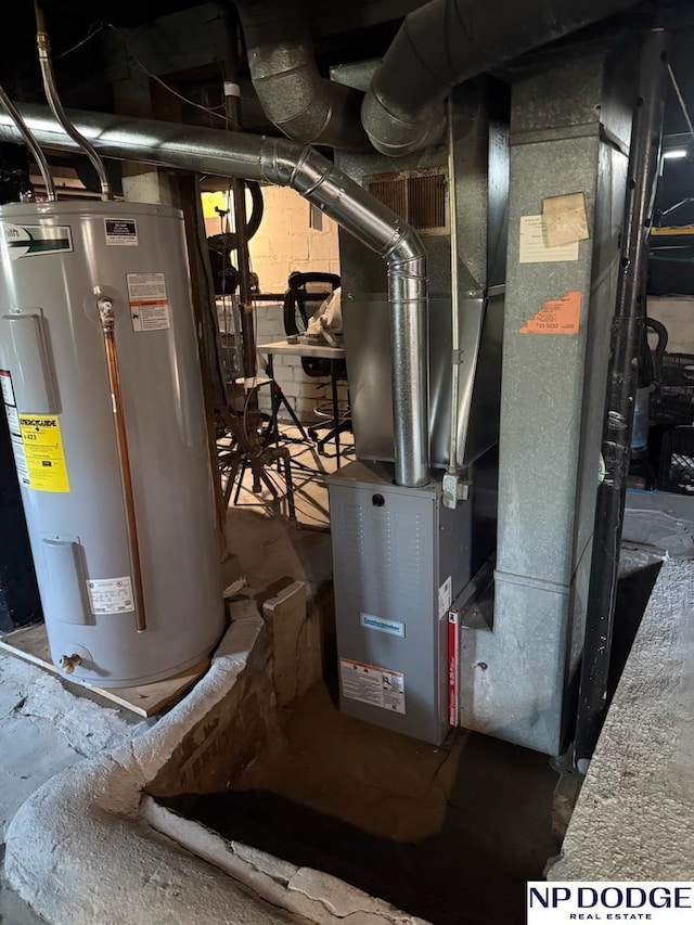 3359 N 41st St, Omaha, NE 68111 - utility room with water heater and heating unit