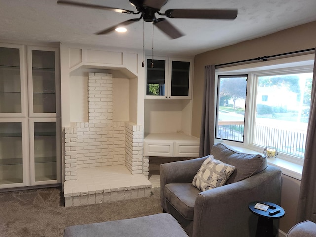 3608 S 87th Ave, Omaha, NE 68124 - carpeted living area with ceiling fan