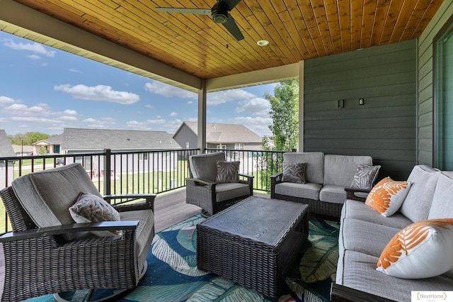 3310 N 92nd St, Lincoln, NE 68507 - deck with outdoor lounge area and ceiling fan