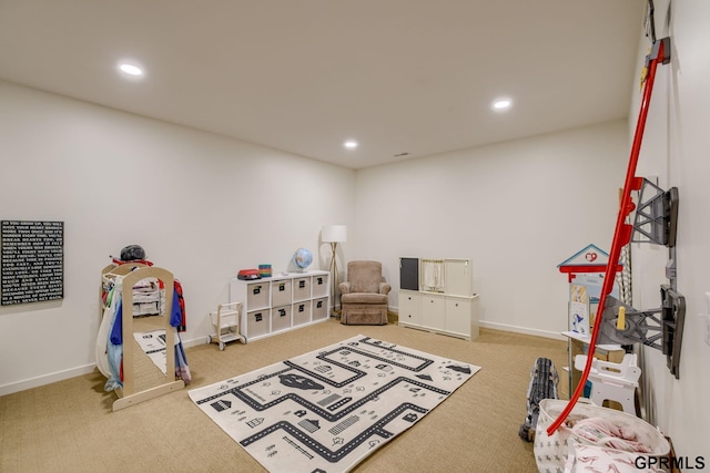 6500 Pheasant Run Ct, Lincoln, NE 68516 - rec room with carpet, recessed lighting, and baseboards