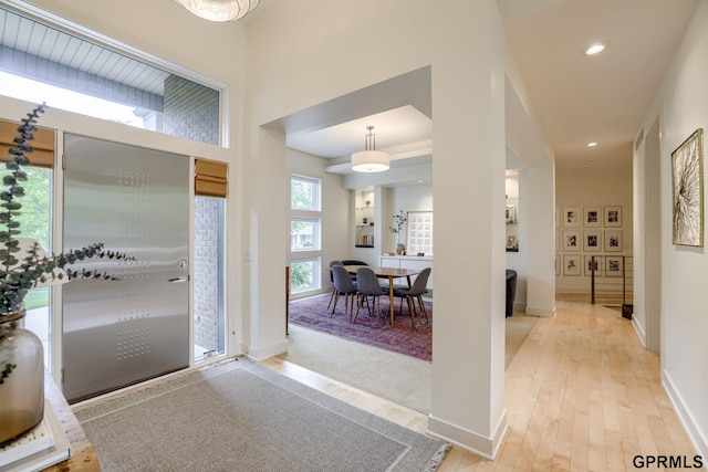 6500 Pheasant Run Ct, Lincoln, NE 68516 - entrance foyer with wood finished floors, baseboards, and recessed lighting