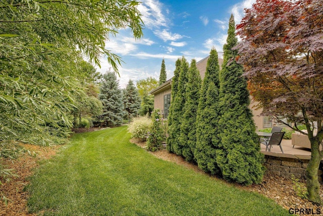 6500 Pheasant Run Ct, Lincoln, NE 68516 - view of green lawn with a patio area
