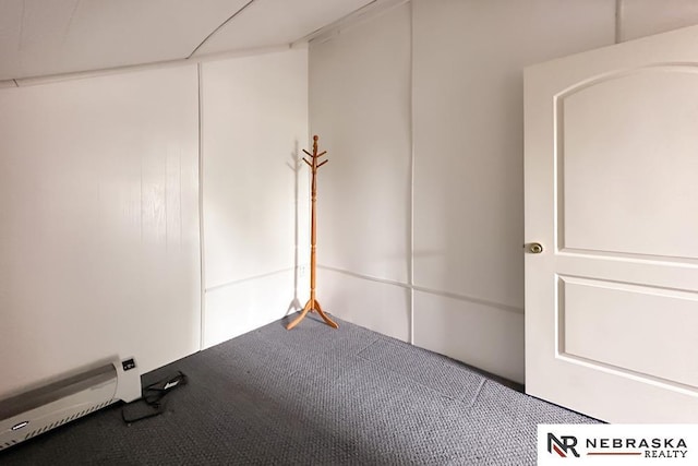 2203 Beaver Lake Blvd, Plattsmouth, NE 68048 - empty room featuring a baseboard radiator and carpet flooring