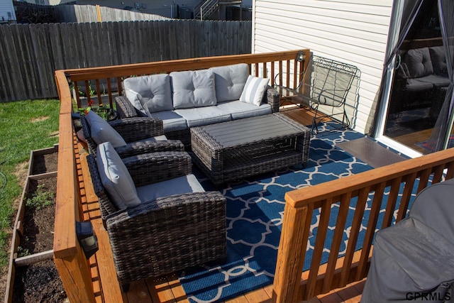 7014 N 89th St, Omaha, NE 68122 - wooden deck featuring outdoor lounge area