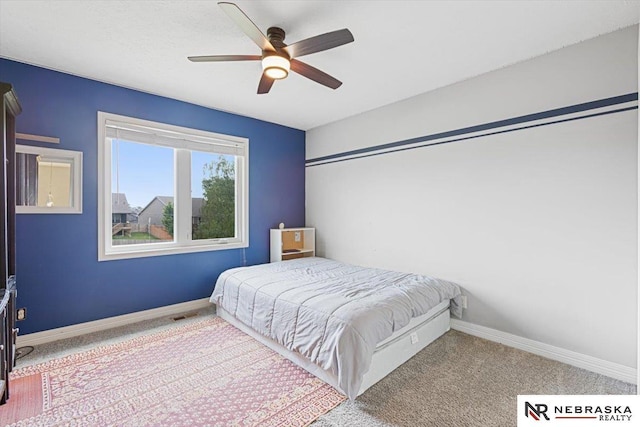 18402 Polk St, Omaha, NE 68135 - bedroom featuring carpet, baseboards, and ceiling fan